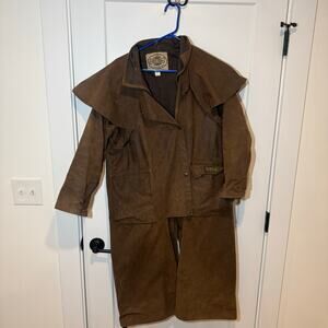 Vintage Driza Bone Waxed Cotton Riding Coat Long Duster Trench. Australia S